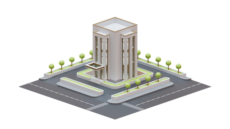 Edificio del paisaje urbano  3D Icon