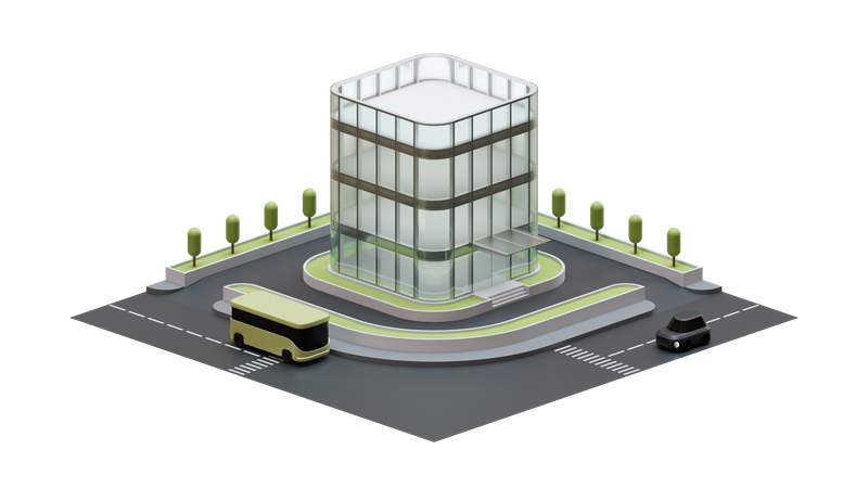 Edificio del paisaje urbano  3D Icon