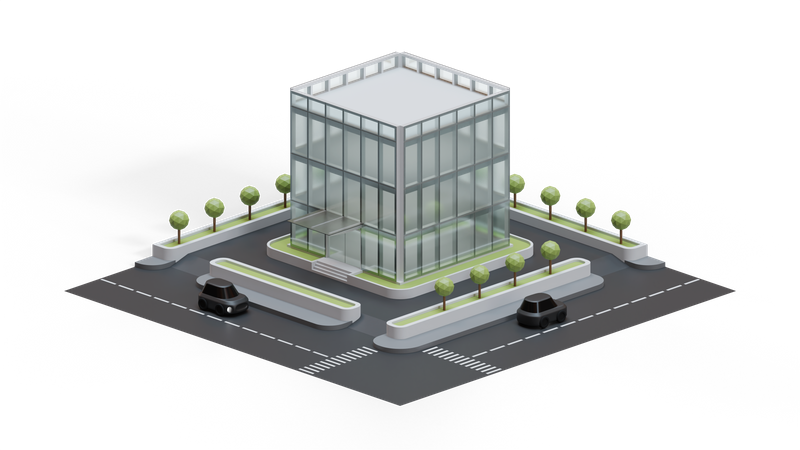 Edificio del paisaje urbano  3D Icon