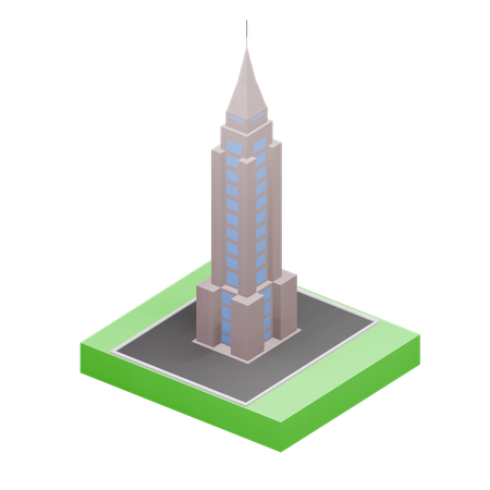 Edificio Empire State  3D Icon