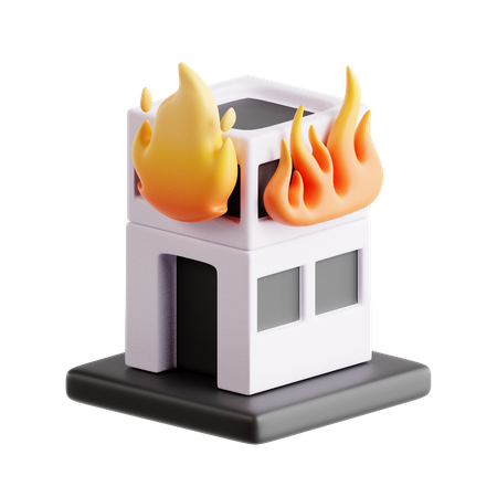 Edificio en llamas  3D Icon