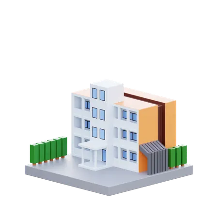 Edificio escolar  3D Icon