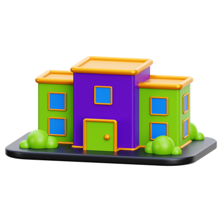 Edifício escolar  3D Icon