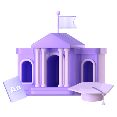 Edificio escolar  3D Icon