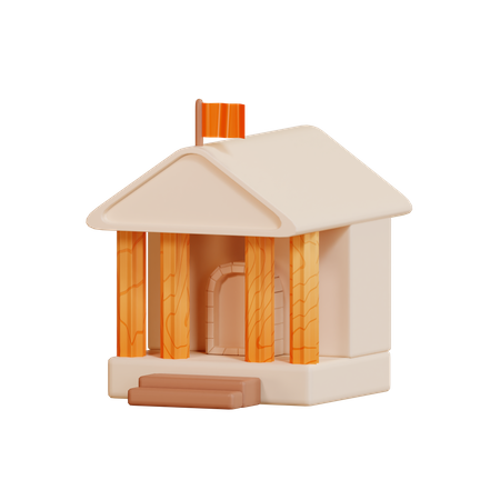 Edificio escolar  3D Illustration