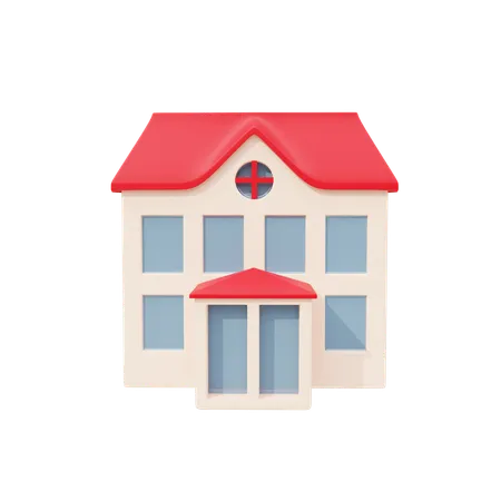 Edificio escolar  3D Icon