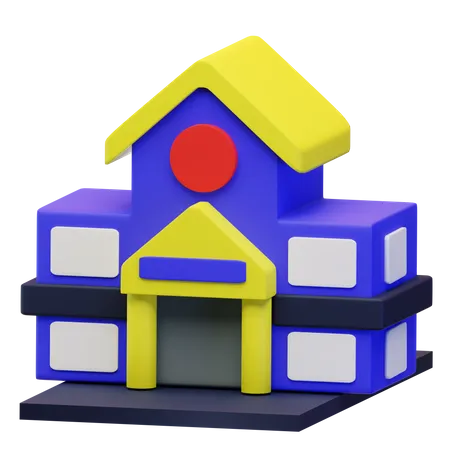 Edificio escolar  3D Icon