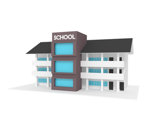 Edificio escolar  3D Illustration