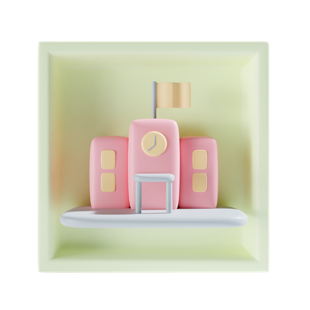 Edificio escolar  3D Icon