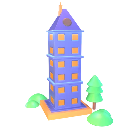 Edificio emblemático  3D Icon