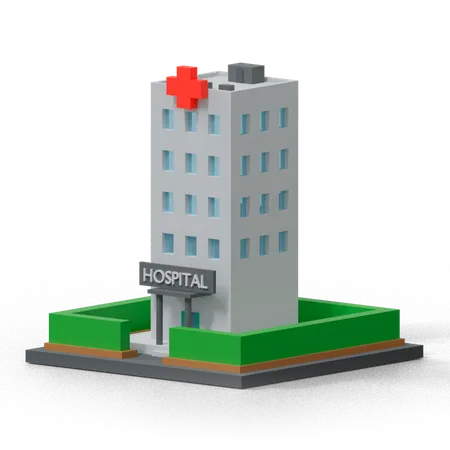 Edificio hospitalario  3D Icon