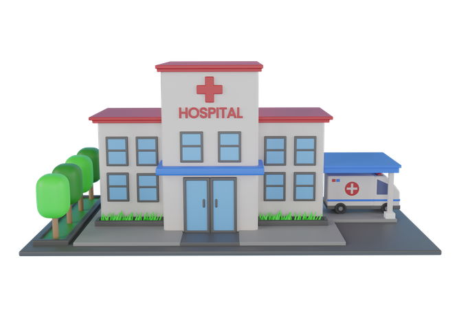 Edificio hospitalario  3D Illustration