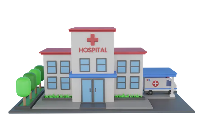 Edificio hospitalario  3D Illustration