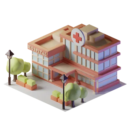 Edificio hospitalario  3D Illustration