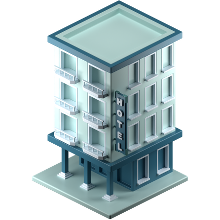 Edificio hotelero  3D Icon