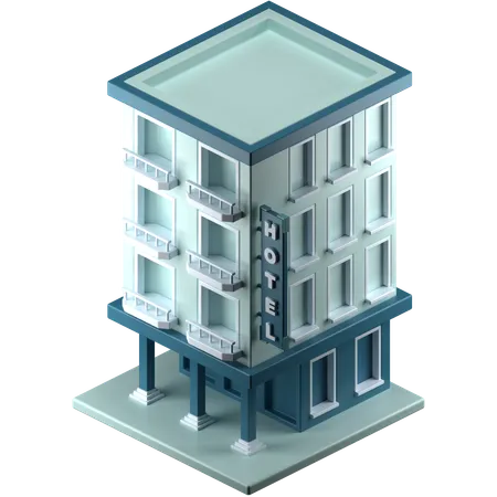 Edificio hotelero  3D Icon