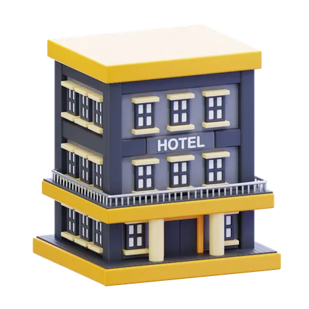 Edificio hotelero  3D Icon