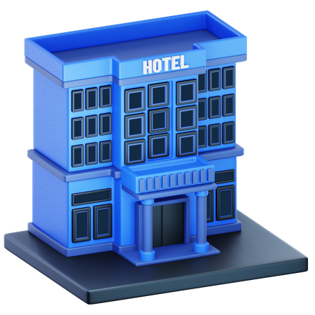 Edificio hotelero  3D Icon