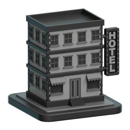 Edificio hotelero  3D Icon