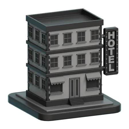 Edificio hotelero  3D Icon