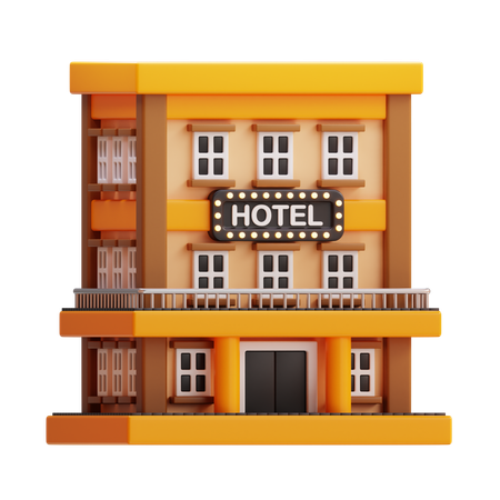 Edificio hotelero  3D Icon