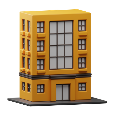 Edificio hotelero  3D Icon