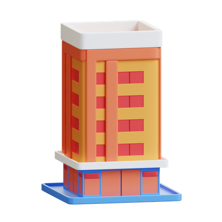 Edificio hotelero  3D Icon