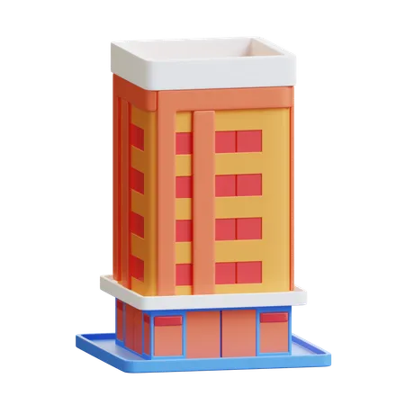 Edificio hotelero  3D Icon