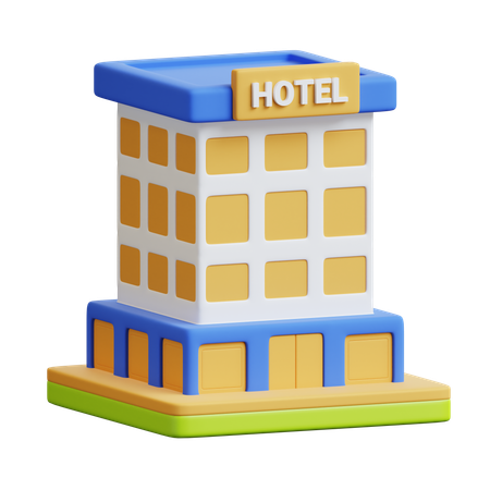 Edificio hotelero  3D Icon