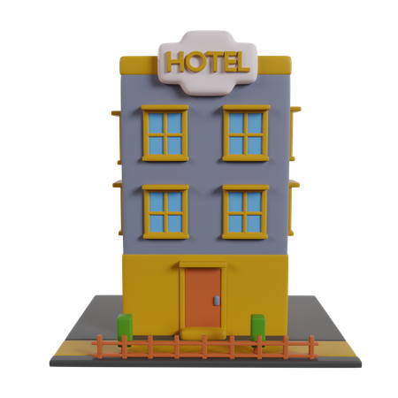 Edificio hotelero  3D Icon