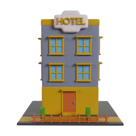 Edificio hotelero  3D Icon