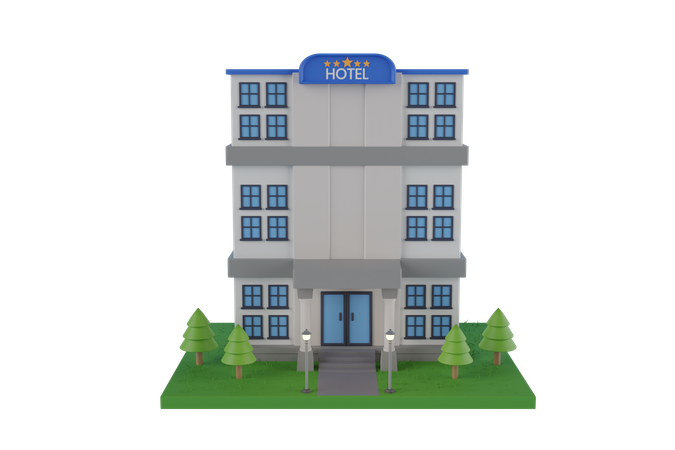 Edifício do hotel  3D Illustration
