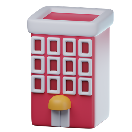 Edificio hotelero  3D Icon