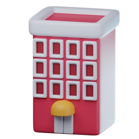 Edificio hotelero  3D Icon