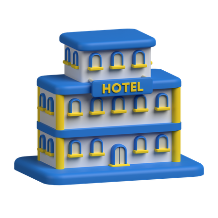 Edificio hotelero  3D Icon