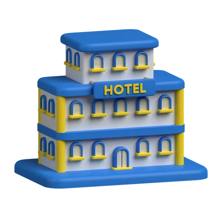 Edificio hotelero  3D Icon