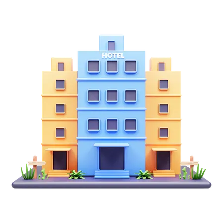 Edificio hotelero  3D Icon