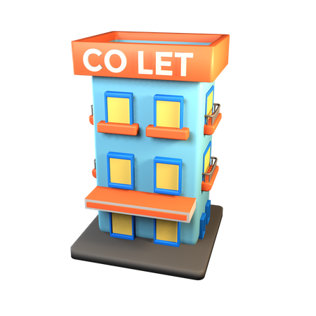 Edificio hotelero  3D Icon