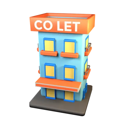 Edificio hotelero  3D Icon