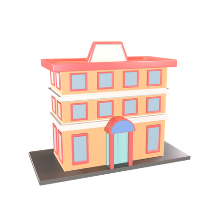 Edificio hotelero  3D Icon