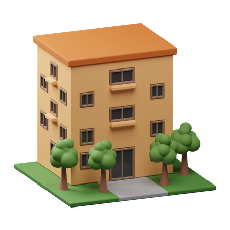 Edificio moderno  3D Icon