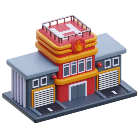 Prédio do corpo de bombeiros  3D Icon