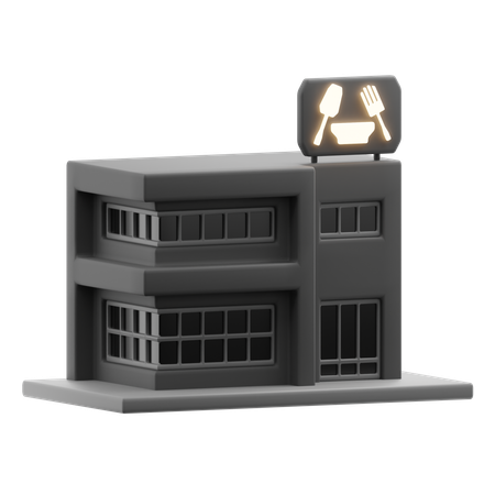 Edificio de restaurante  3D Icon