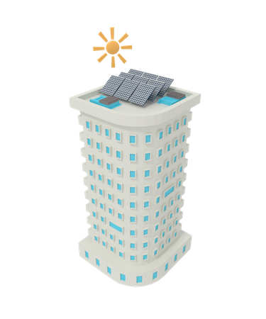 Edificio solar  3D Icon