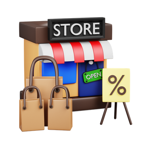Tienda de construccion  3D Icon