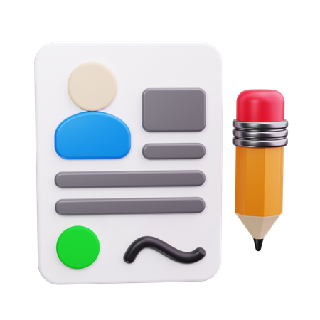 Edit Cv  3D Icon