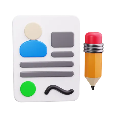 Edit Cv  3D Icon