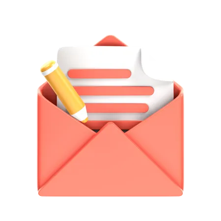 Edit Email  3D Icon