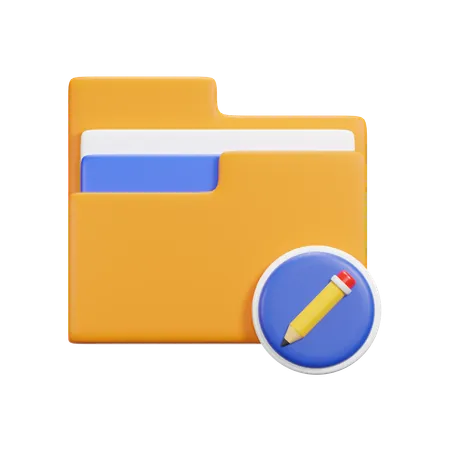 Edit Folder  3D Icon