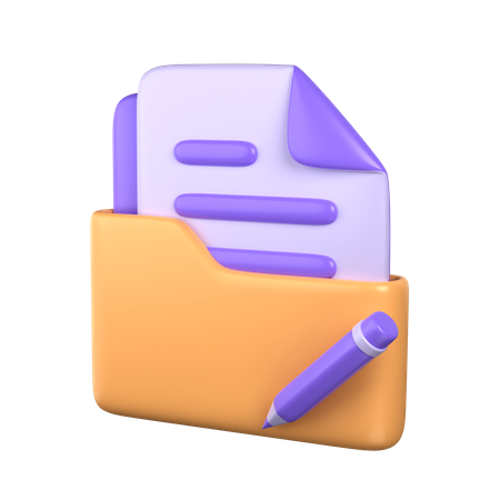 Edit Folder  3D Icon